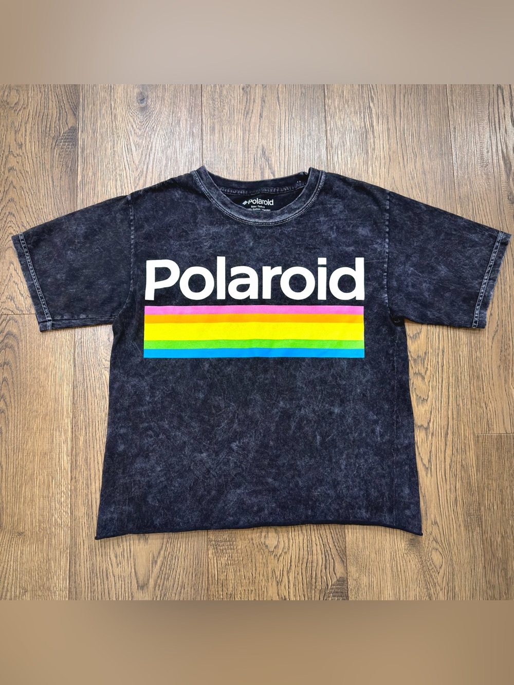 Polaroid Acid Wash Graphic Tee Small